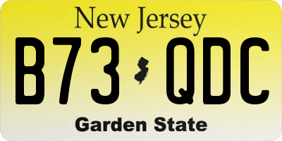 NJ license plate B73QDC