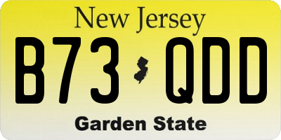NJ license plate B73QDD