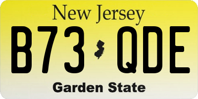 NJ license plate B73QDE