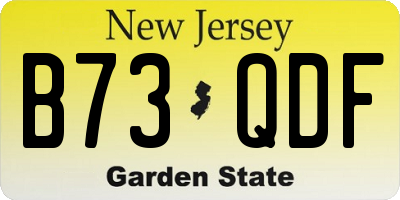 NJ license plate B73QDF
