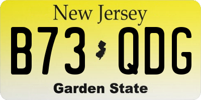 NJ license plate B73QDG