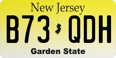 NJ license plate B73QDH