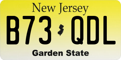 NJ license plate B73QDL