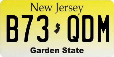 NJ license plate B73QDM