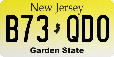 NJ license plate B73QDO