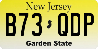 NJ license plate B73QDP
