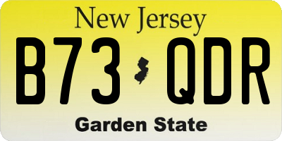NJ license plate B73QDR