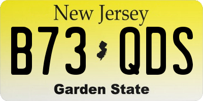 NJ license plate B73QDS
