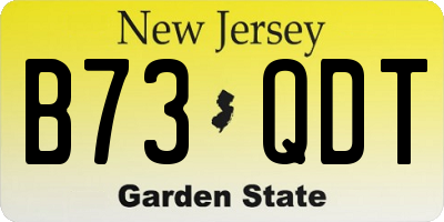 NJ license plate B73QDT
