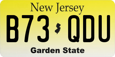 NJ license plate B73QDU