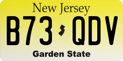NJ license plate B73QDV