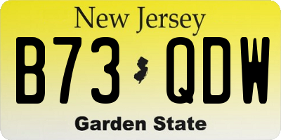 NJ license plate B73QDW