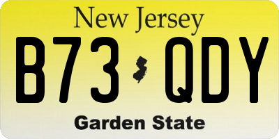 NJ license plate B73QDY