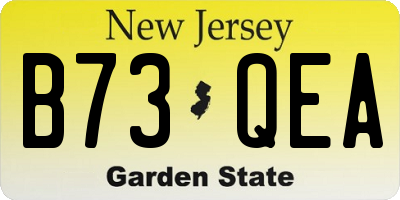 NJ license plate B73QEA