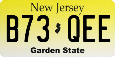 NJ license plate B73QEE