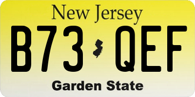 NJ license plate B73QEF
