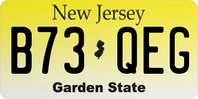 NJ license plate B73QEG