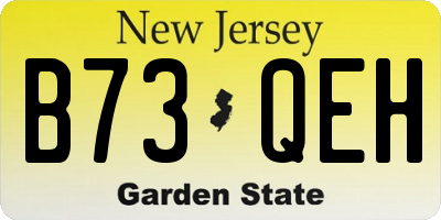 NJ license plate B73QEH