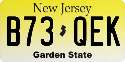 NJ license plate B73QEK