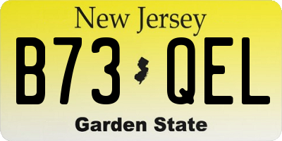 NJ license plate B73QEL