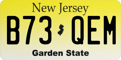 NJ license plate B73QEM