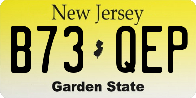 NJ license plate B73QEP