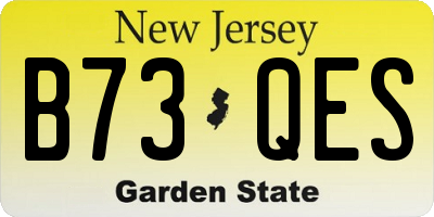NJ license plate B73QES