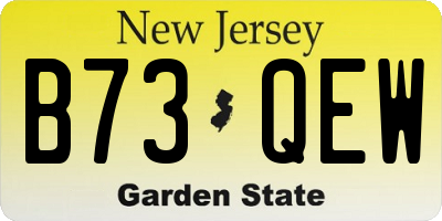 NJ license plate B73QEW