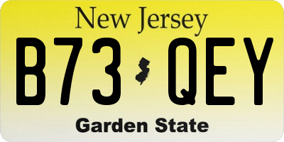 NJ license plate B73QEY