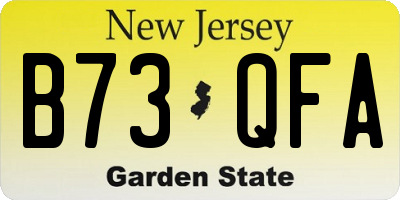 NJ license plate B73QFA
