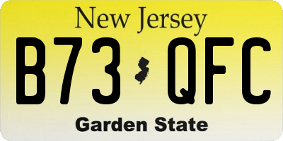 NJ license plate B73QFC