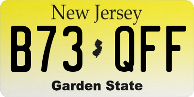 NJ license plate B73QFF