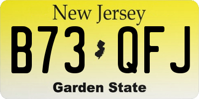 NJ license plate B73QFJ
