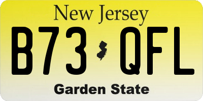 NJ license plate B73QFL