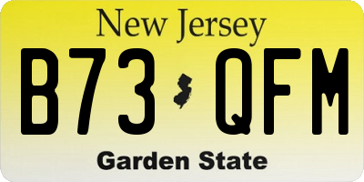 NJ license plate B73QFM
