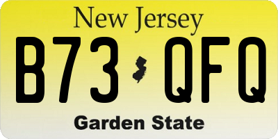NJ license plate B73QFQ