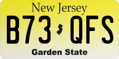 NJ license plate B73QFS