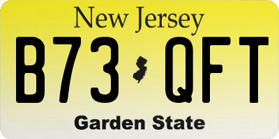 NJ license plate B73QFT