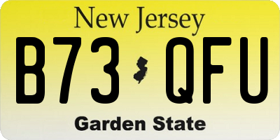 NJ license plate B73QFU