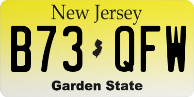 NJ license plate B73QFW