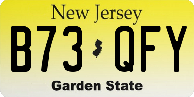 NJ license plate B73QFY