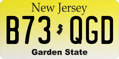 NJ license plate B73QGD