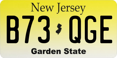 NJ license plate B73QGE