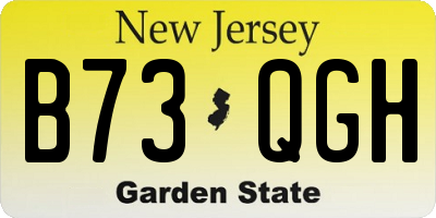 NJ license plate B73QGH