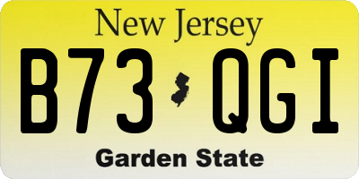 NJ license plate B73QGI