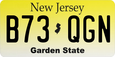 NJ license plate B73QGN