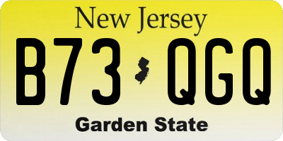 NJ license plate B73QGQ