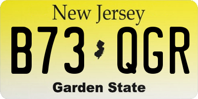 NJ license plate B73QGR