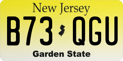 NJ license plate B73QGU