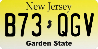 NJ license plate B73QGV
